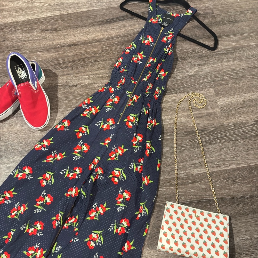 Jill Stuart navy & floral jumpsuit size 4